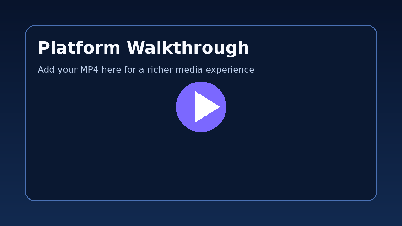 Platform walkthrough video poster